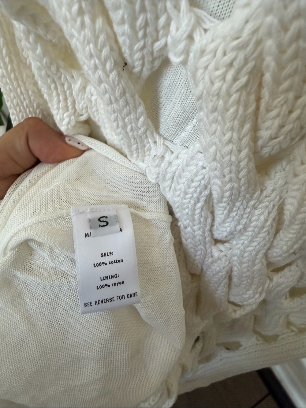 ANKVAS Aubri White heavy Crochet Fringe Tank Dress size small - Picture 10 of 10